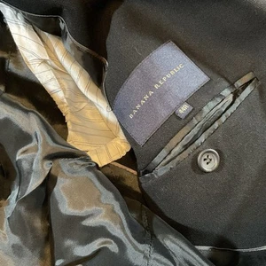 Banana Republic Blazer Cappotto Sportivo Uomo 44R Nero 2 Bottoni Giacca Lana - Foto 1 di 12