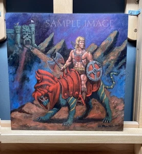 He-Man and Battle Cat MOTU Original Ölgemälde Kunstwerk von Mark Maritato signiert - Bild 1 von 8
