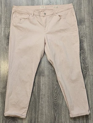 Pantalones de mezclilla capri ajustados Jessica Simpson Forever enrollados rosa claro para mujer talla 24W” Foto 1 de 4