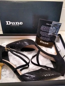 Dune London Connie 692, Size 6, Black, Embossed Leather, Open Court, New Con,d, - Picture 1 of 22