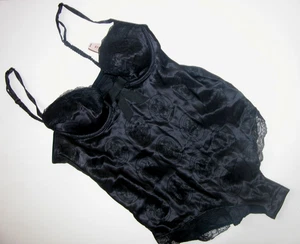 NEU Victoria Secret 34B schwarz Seide transparent Damen Trägertop Bügel Druckknopf Schritt - Bild 1 von 4