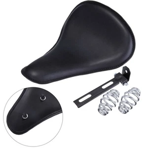 Motorcycle with Silver Spring Holders Black Durable Seat Good For Harley - Picture 1 of 5