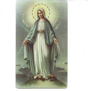 VINATGE VIRGIN MARY ON THE SNAKE HOLY CARD PRINTED IN ITALY - Picture 1 of 1