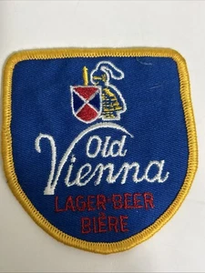 "Parche de cerveza vintage antiguo Viena Lager azul dorado 3""" - Imagen 1 de 8