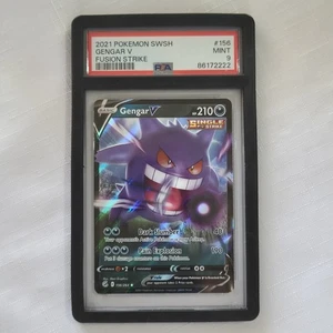 π₯ Pokemon TCG π₯ Gengar V #156 π₯ Sword & Shield Fusion Strike π₯ PSA 9 MINT π₯ - Picture 1 of 4