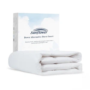 Comforter Queen Size White Down Alternative Filling 100% Cotton Shell Lightwe... - Picture 1 of 9