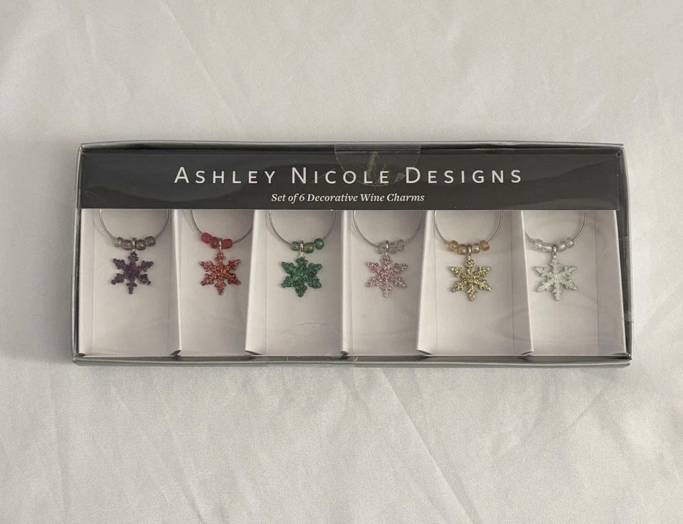Ashley Nicole Designs Set of 6 Snowflake Wine Charms - Image 1 of 1