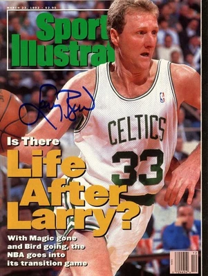 Larry Bird Signed 1992 Sports Illustrated Magazine Celtics NO LABEL PSA - Image 1 of 2