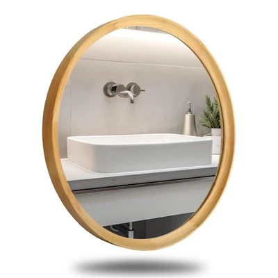 Espejo de pared, espejo redondo, espejos decorativos con marco de madera para entrada de baño... Foto 1 de 4