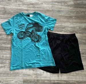 Schlafanzug 2teilig H&M BMX Blau Größe 158/164 - Bild 1 von 6