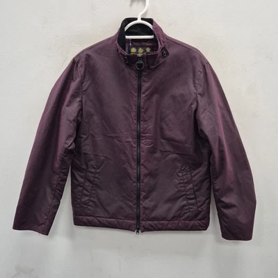 Barbour Barnby Wax Waterproof Purple Plum Country Biker Rain Jacket Coat Small - Image 1 of 4