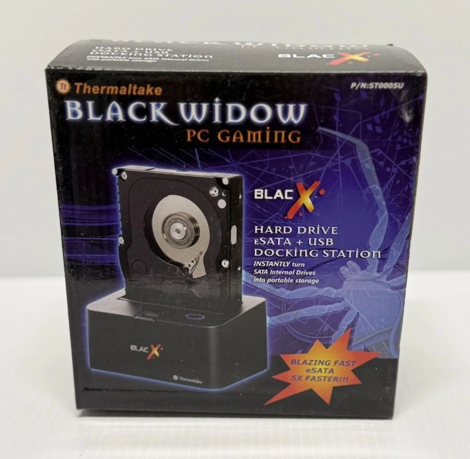 Thermaltake BlacX 2.5”/3.5” SATA External Hard Drive USB Docking Station - Image 1 of 4