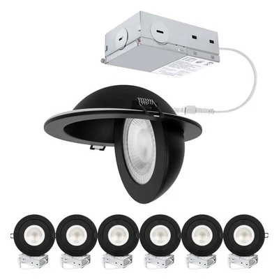 Recessed Lighting 6 inch - 12W Gimbal Light Eyeball Sloped Ceiling Recessed S... - Image 1 of 4