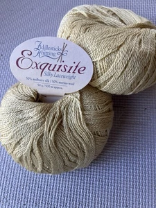 EXQUISITE Yarn From Fiddlesticks - Golden Cream Silk/Merino Blend: Lace Wgt: 2 - Picture 1 of 7