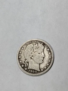1909 O Barber Quarter Great Semi Key Date Coin ORIGINAL COIN. - Bild 1 von 4