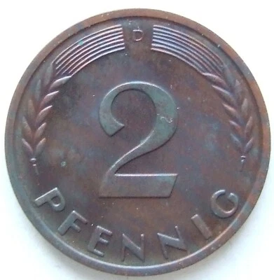 Coin Federal Republic of Germany 2 Pfennig 1959 D in Proof - Image 1 of 4