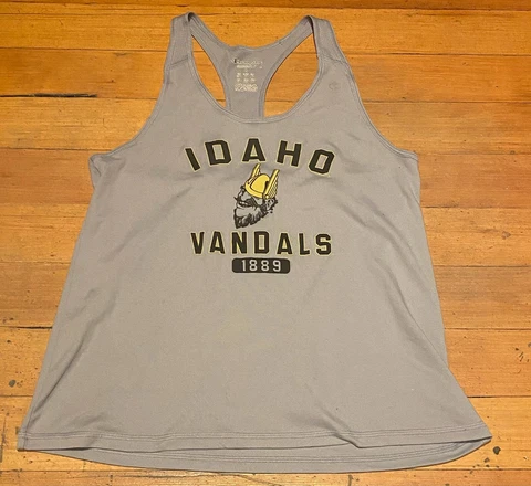 NICE Champion Powertrain Idaho Vandals UI Grey Racerback Tank Top Women's Large Cover