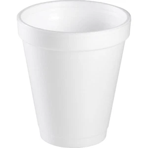 Foam Cups, 6Oz, White, 1000Ct Case, Fits 6-Series Lids, 6J6 - Picture 1 of 5