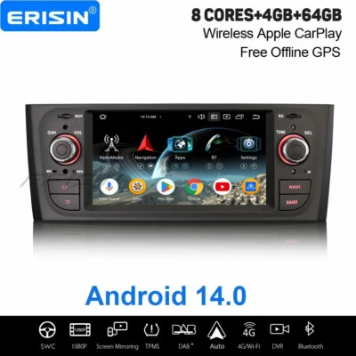 4GB+64GB 8 Kern Android 14 DAB+ Autoradio GPS SD CarPlay Fiat Grande Punto Linea - Bild 1 von 4
