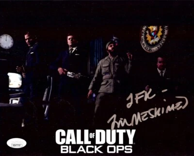 Foto autografiada firmada por Jim Meskimen 8x10 Call of Duty Black Ops "JFK" JSA Foto 1 de 2