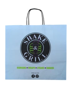 250 Shake Misprinted White Twisted Handle Paper Bags for Shopping 35 x 33 x 18cm - Picture 1 of 1