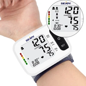 SEJOY Wrist Blood Pressure Monitor Digital Automatic BP Cuff Machine Meter Test - Picture 1 of 20