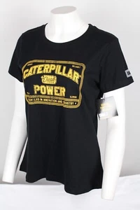 CAT Caterpillar Women's T Shirt Diesel Power Graphic Short Sleeve Black 1010023 - Picture 1 of 5