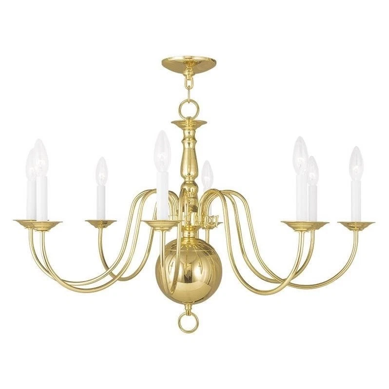 Livex Lighting 5007-02 Williamsburg Chandelier in Polished Brass