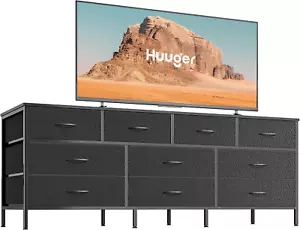 63 Inch Dresser for Bedroom, Long Dresser with 10 Fabric Drawers, TV Stand for 5 - Picture 1 of 12