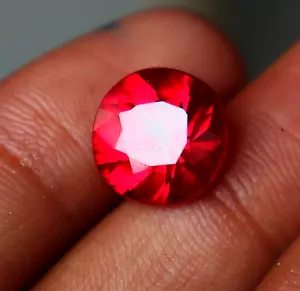 Rubino rosso taglio tondo 7 CT qualità AAA+ pietra preziosa sfusa rubino birmano ottimo - Foto 1 di 9