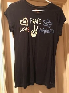 Mudd Juniors Tee Black with Peace, Love, Happiness. Extra Large - Picture 1 of 2