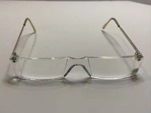Luxury Italian Reading Glasses +2.00 Strength - Clear Fancy Chrome Metal Plastic - Bild 1 von 13