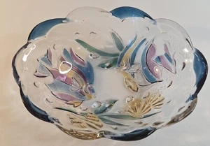 Vintage MIKASA Schale Savoir Vivre Key Largo tropische Fische Buntglas 7,5 oval - Bild 1 von 7