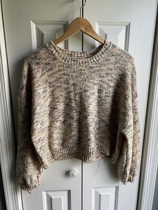 Billabong Womens Oversized Cropped Pullover Sweater Multicolor Space Dye Size M - Picture 1 of 9