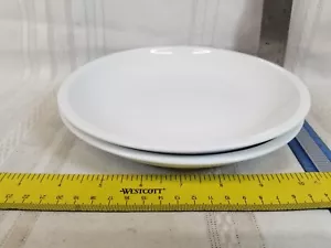 2 CRATE & BARREL White Porcelain Salad Plate 7.75” High Rim - Picture 1 of 4