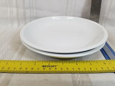 2 CRATE & BARREL White Porcelain Salad Plate 7.75” High Rim - Image 1 of 4