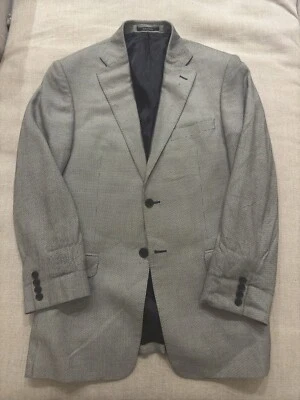 Versace Collection Textured Bamboo Suit Jacket in Gray Size 40 R - Image 1 of 4