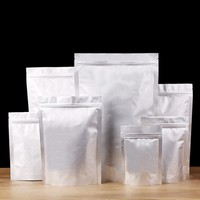 Sliver Stand Up Pure Aluminum Foil Bag Mylar Zip Lock Food Pouch Package 