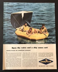 Life Raft for Downed Air Crews original WWII Ad - Foto 1 di 1
