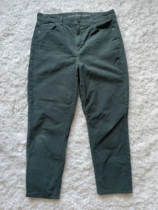 American Eagle Jeans Women's 14 Green Corduroy Mom Jean Straight Stretch - Picture 1 of 9