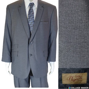 1926 ORIGINALI di HAGGAR ~ COME NUOVI!!~TUTA GRIGIA UOMO 46S CARRIERA PANTALONE PIATTO DAVANTI 38x30 - Foto 1 di 17