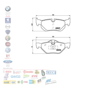 PASTIGLIE FRENO POSTERIORI BMW SERIE 1 E81 3 E90 X1 E84 510008 - Immagine 1 di 4