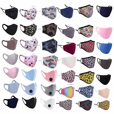 Face Mask Washable Reusable Masks Mouth Nose Breathable Protection Cotton UK - Image 1 of 4