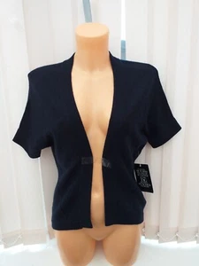 Pure Collection Navy 100% Cashmere Cardigan Bolero Sz UK 10 new - Picture 1 of 5