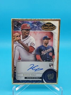 Josiah Gray 2022 Topps Gold Label RC #FA-JG Gold Frame Auto - Nationals Rookie - Image 1 of 2