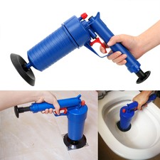 Drain Air Blaster Pressure Pump Cleaner Unclogs Toilet Hand Powered Plunger Kit