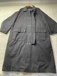 FLUID International trench coat uomo nero taglia L marrone pelle colletto western - Foto 1 di 8