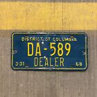 1968 Washington DEALER plaque d'immatriculation DA 589 voiture garage décoration murale quartier