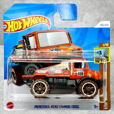 Tarjeta corta Hot Wheels Mercedes Benz Unimog 1300L 178/250 HW Dirt HTF05-N521 como nueva Foto 1 de 2