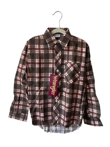 vintage wrangler flannel shirt youth size 12 NOS deadstock 70s made in USA - Picture 1 of 10